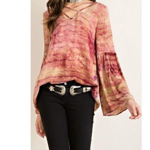 Entro tie dye crinkle top